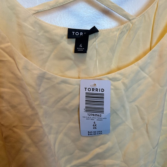 Torrid NWT Size 4 Yellow Dess Braided Straps , tie back - Picture 3 of 8